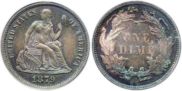 1 Dime / 10 Cent 美利堅合眾國 (1776 - ) 銀/銅 