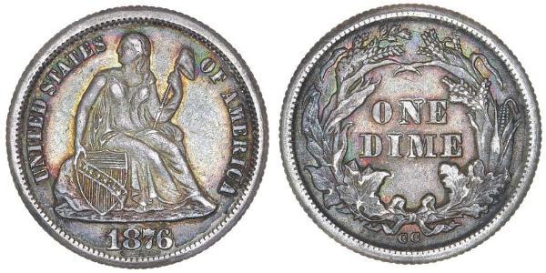 1 Dime / 10 Cent 美利堅合眾國 (1776 - ) 銀/銅 