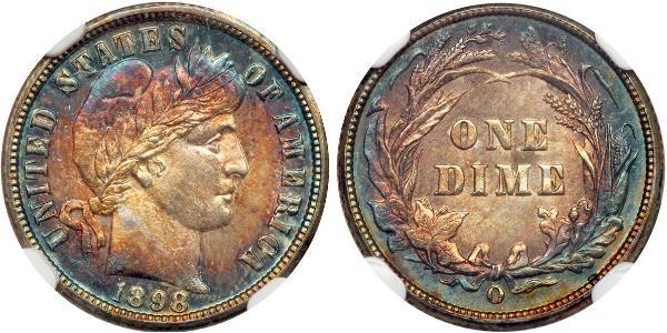 1 Dime / 10 Cent 美利堅合眾國 (1776 - ) 銀/銅 