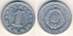 1 Dinar République fédérative socialiste de Yougoslavie (1943 -1992) Aluminium 