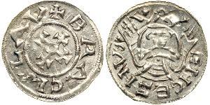 1 Dinar Bohême Argent Bretislaus I, Duke of Bohemia (1005-1055)