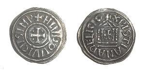 1 Dinar Royaumes francs (481-843) Argent Louis le Pieux (778-840)