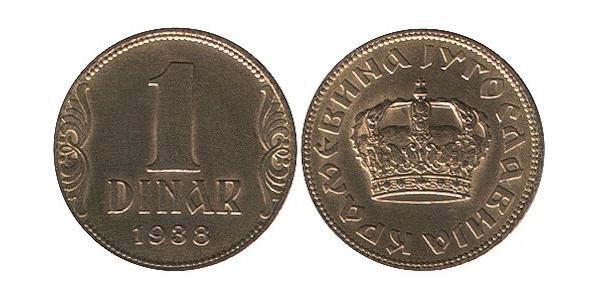 1 Dinar Socialist Federal Republic of Yugoslavia (1943 -1992) Bronze/Aluminium 
