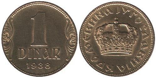 1 Dinar Sozialistische Föderative Republik Jugoslawien (1943 -1992) Bronze/Aluminium 