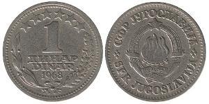 1 Dinar République fédérative socialiste de Yougoslavie (1943 -1992) Cuivre/Nickel 