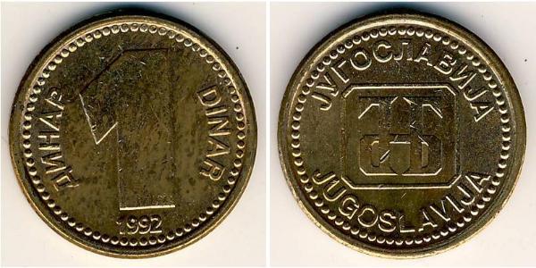 1 Dinar République fédérative socialiste de Yougoslavie (1943 -1992) Cuivre/Zinc 