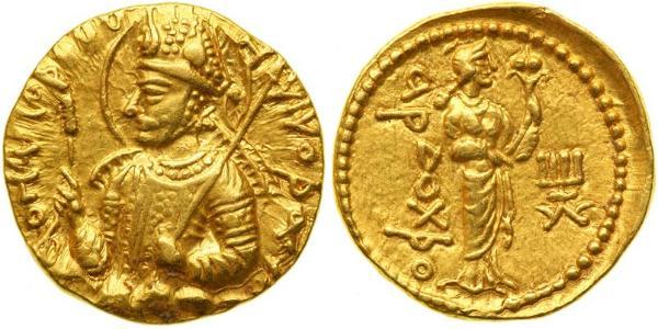 1 Dinar Kuschana Empire (60-375) Gold Huvishka (?-180)