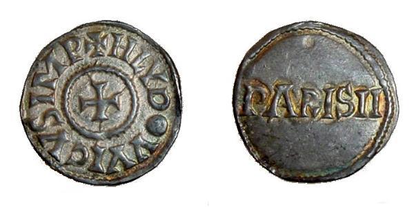 1 Dinar Fränkisches Reich (481-843) Silber Ludwig der Fromme (778-840)