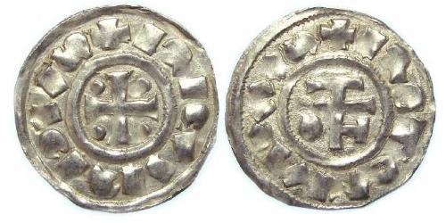 1 Dinar Kingdom of France (843-1791) Silber Richard I of Normandy (933-996)