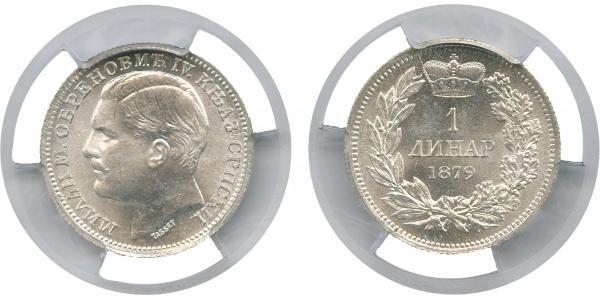 1 Dinar Serbien Silber Milan I. (Serbien)