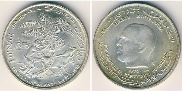 1 Dinar Tunesien Silber 