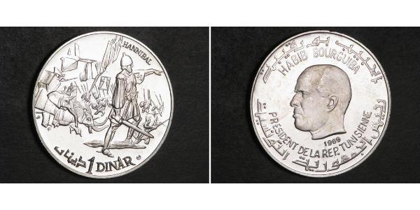 1 Dinar Tunesien Silber 