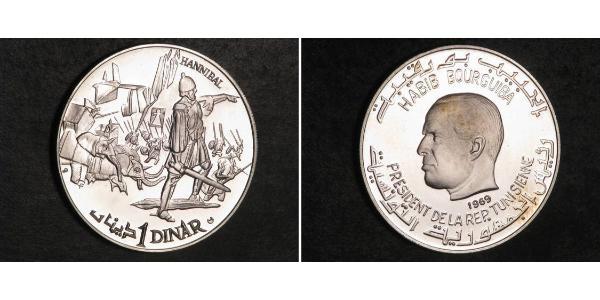 1 Dinar Tunesien Silber 