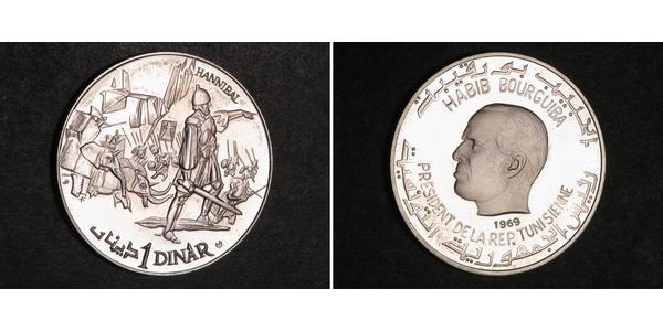 1 Dinar Tunesien Silber 