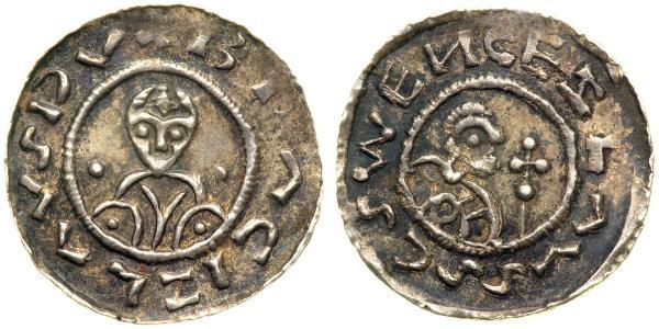 1 Dinar Bohemia Silver Bretislaus I, Duke of Bohemia (1005-1055)