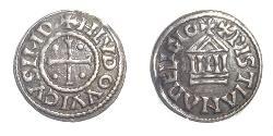 1 Dinar Frankish Empire (481-843) Silver Louis the Pious (778-840)