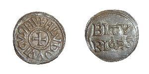 1 Dinar Frankish Empire (481-843) Silver Louis the Pious (778-840)