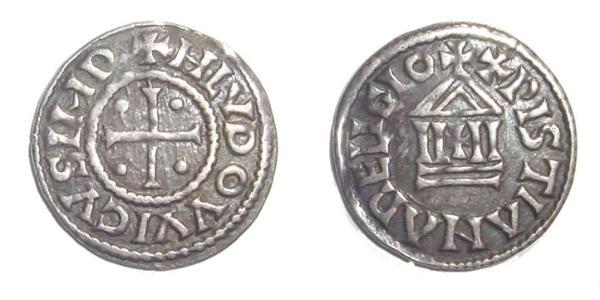 1 Dinar Frankish Empire (481-843) Silver Louis the Pious (778-840)