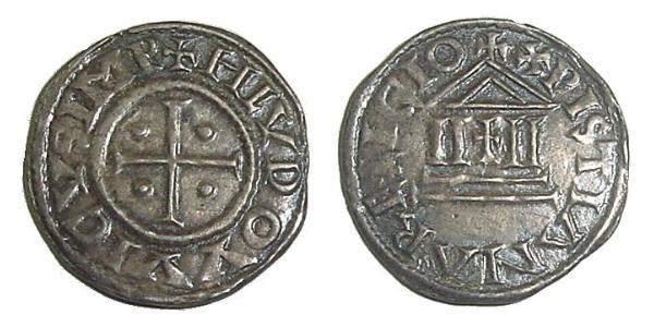 1 Dinar Frankish Empire (481-843) Silver Louis the Pious (778-840)