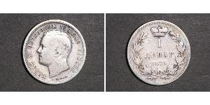 1 Dinar Serbia Silver Milan I of Serbia