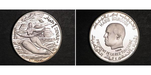 1 Dinar Tunisia Silver 