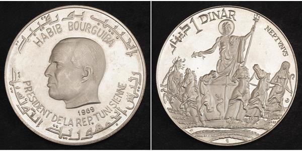 1 Dinar Tunisia Silver 