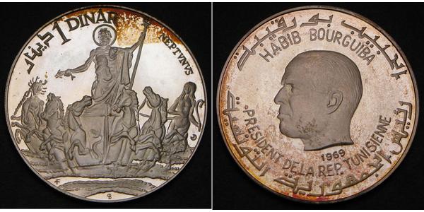 1 Dinar Tunisia Silver 