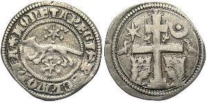 1 Dinar Croatia 銀 贝拉四世 (1206 - 1270)