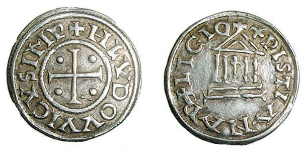 1 Dinar Frankish Empire (481-843) 銀 虔誠者路易