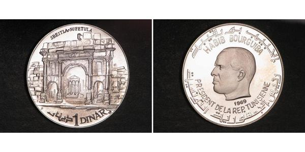 1 Dinar Tunisia 銀 