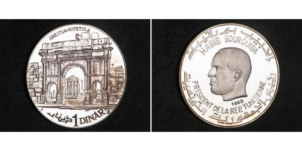 1 Dinar Tunisia 銀 