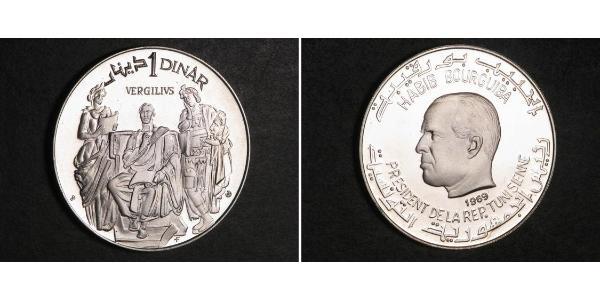 1 Dinar Tunisia 銀 