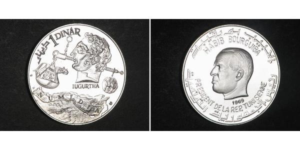 1 Dinar Tunisia 銀 