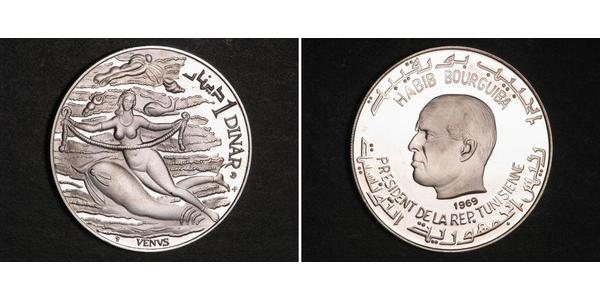 1 Dinar Tunisia 銀 