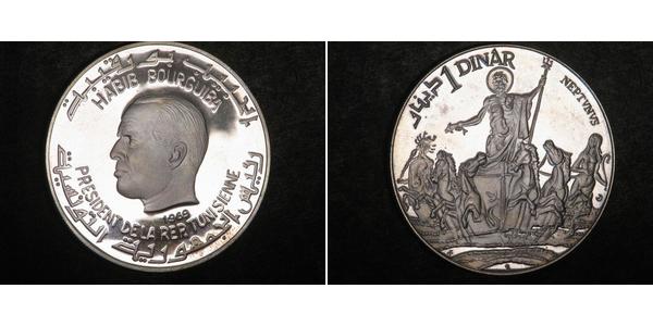 1 Dinar Tunisia 銀 