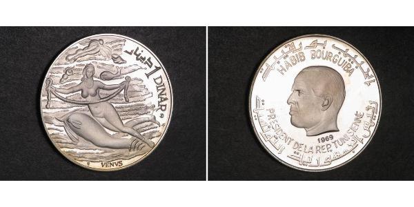 1 Dinar Tunisia 銀 