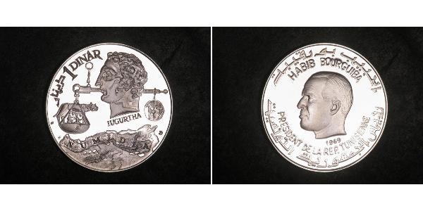 1 Dinar Tunisia 銀 