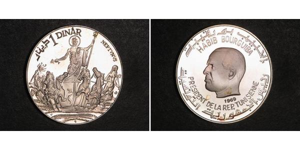1 Dinar Tunisia 銀 