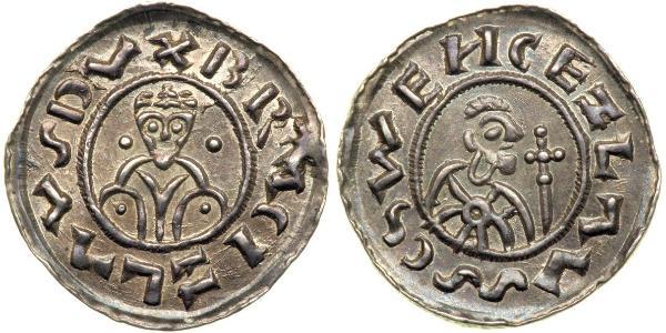 1 Dinar 波希米亚 銀 Bretislaus I, Duke of Bohemia (1005-1055)