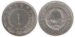 1 Dinar 南斯拉夫社会主义联邦共和国 (1943 - 1992) 銅/Zinc 