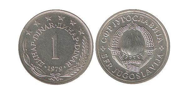 1 Dinar 南斯拉夫社会主义联邦共和国 (1943 - 1992) 銅/Zinc 