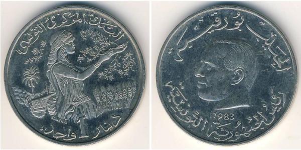 1 Dinar Tunisia 銅/镍 