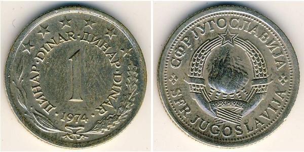 1 Dinar 南斯拉夫社会主义联邦共和国 (1943 - 1992) 銅/镍/Zinc 