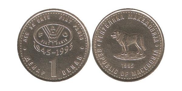 1 Dinar Macedonia 黃銅 