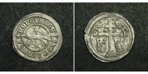 1 Dinaro Croacia Plata Bela IV de Hungría (1206 - 1270)