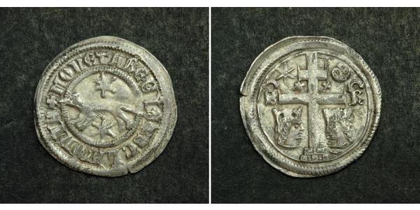 1 Dinaro Croacia Plata Bela IV de Hungría (1206 - 1270)