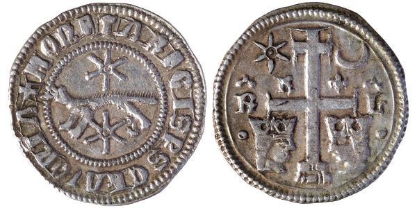 1 Dinaro Croacia Plata Bela IV de Hungría (1206 - 1270)