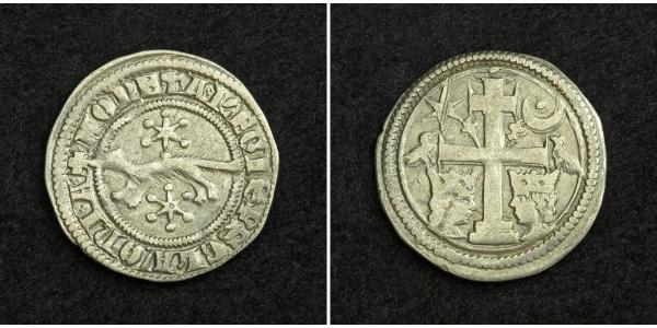 1 Dinaro Croacia Plata Bela IV de Hungría (1206 - 1270)