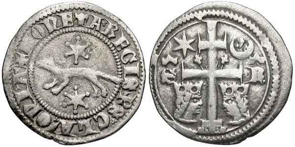 1 Dinaro Croacia Plata Bela IV de Hungría (1206 - 1270)