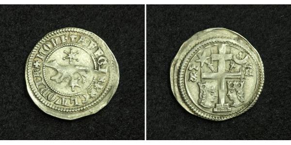 1 Dinaro Croacia Plata Bela IV de Hungría (1206 - 1270)